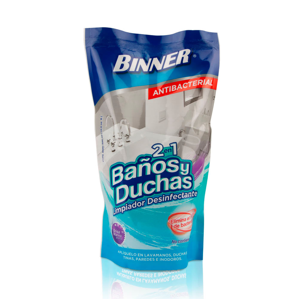 Limpiador Binner desinfección baños duchas liquido repuesto x500ml