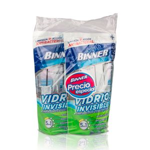 Limpiador Binner vidrios espejos doypack x 2 und x 500 ml c-u
