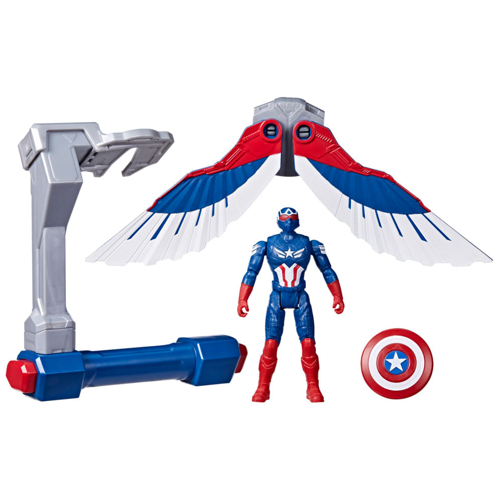 Figura de Acción Marvel Titan Hero Series Capitán América Brave New World Vuelo Controlado