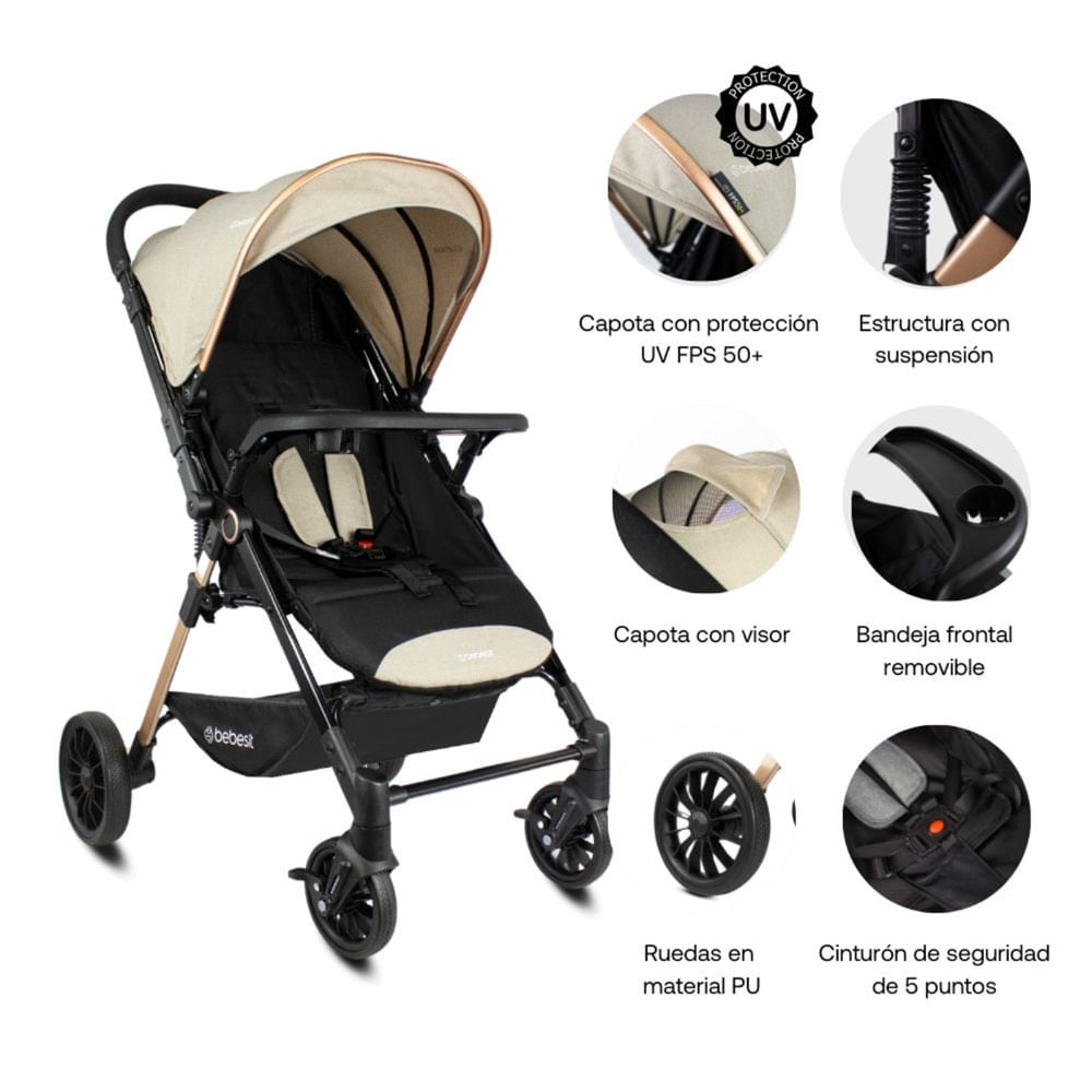 Coche Bebé Reversible City Beige Bebesit