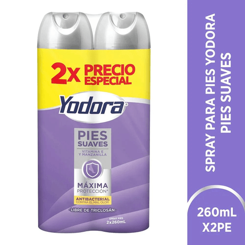 Spray Yodora pies suaves x2und x260ml c-u