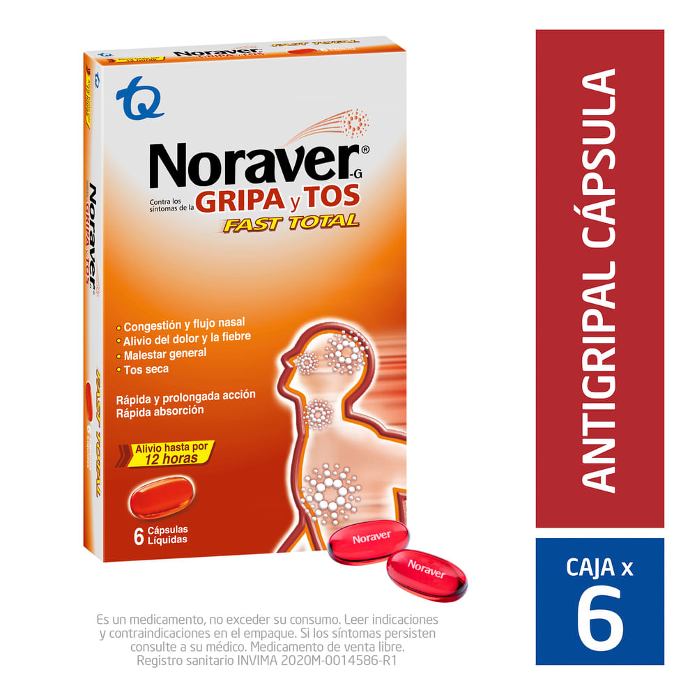 Antigripal Noraver gripa Fast Total 6 cápsulas blandas