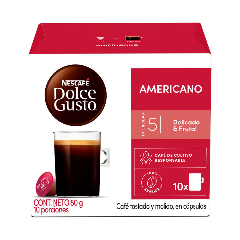 Capsula Dolce Gusto Americano x10 Und x8 grs