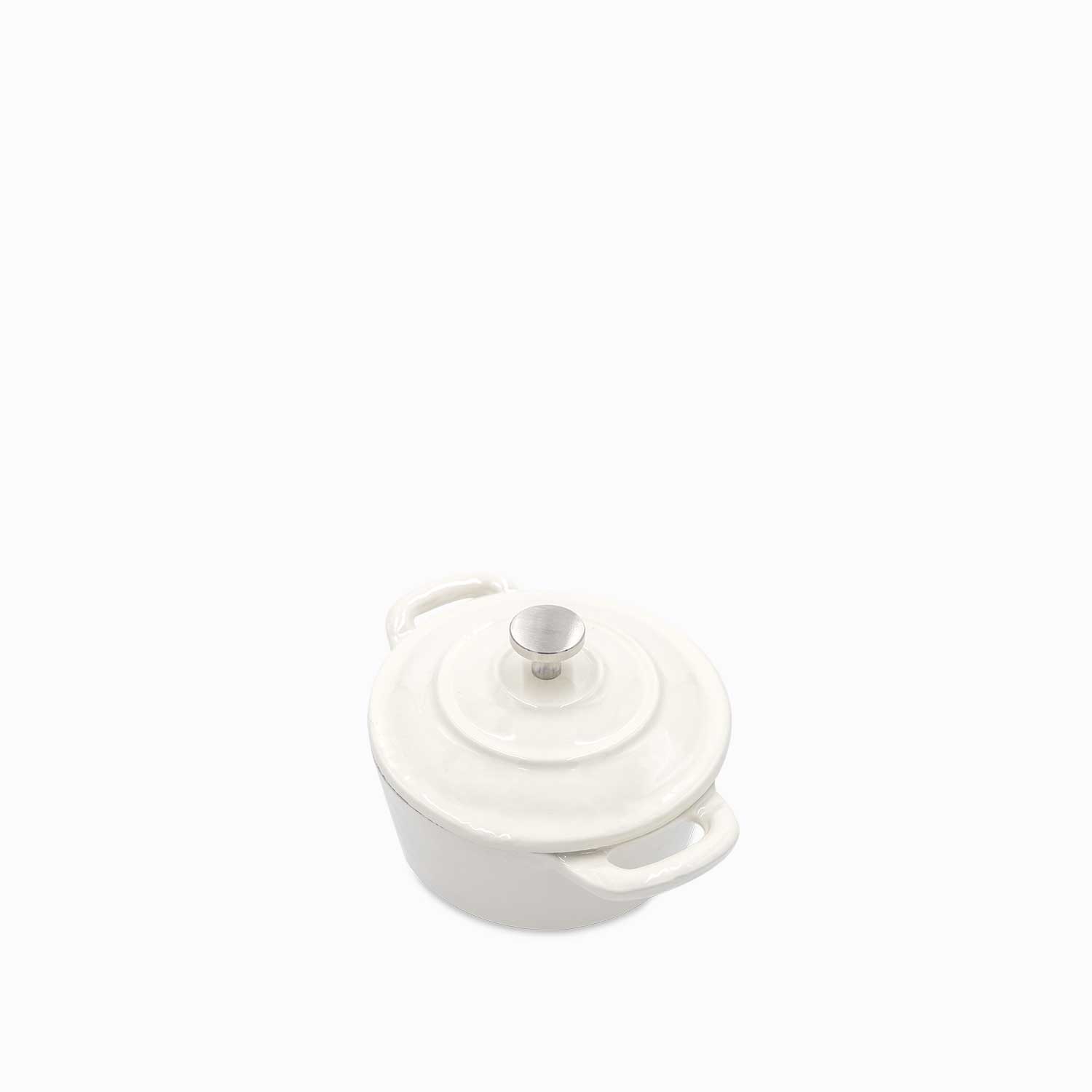 Mini olla blanca 10cm en hierro fundido