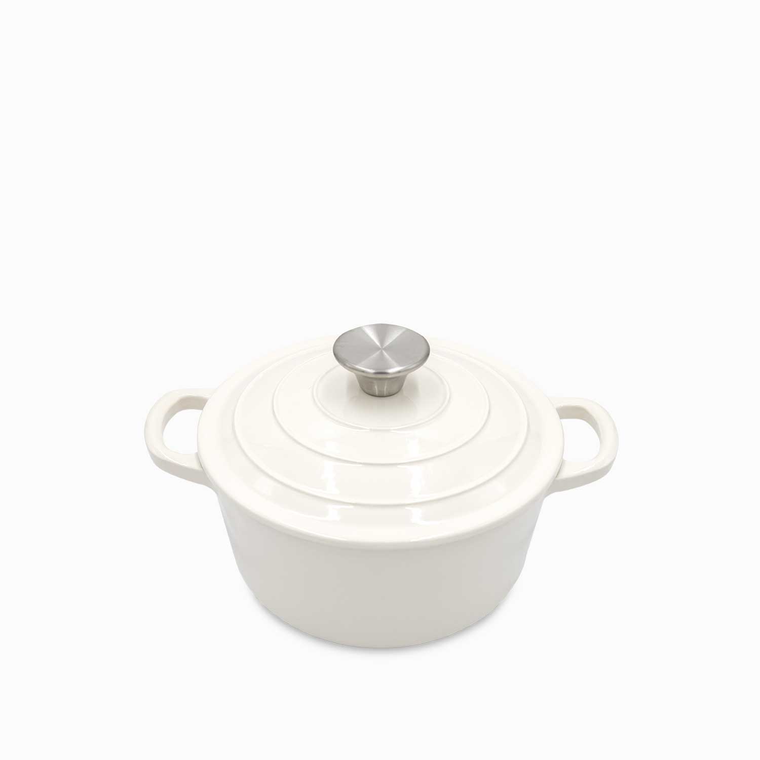 Olla blanca 20cm en hierro fundido