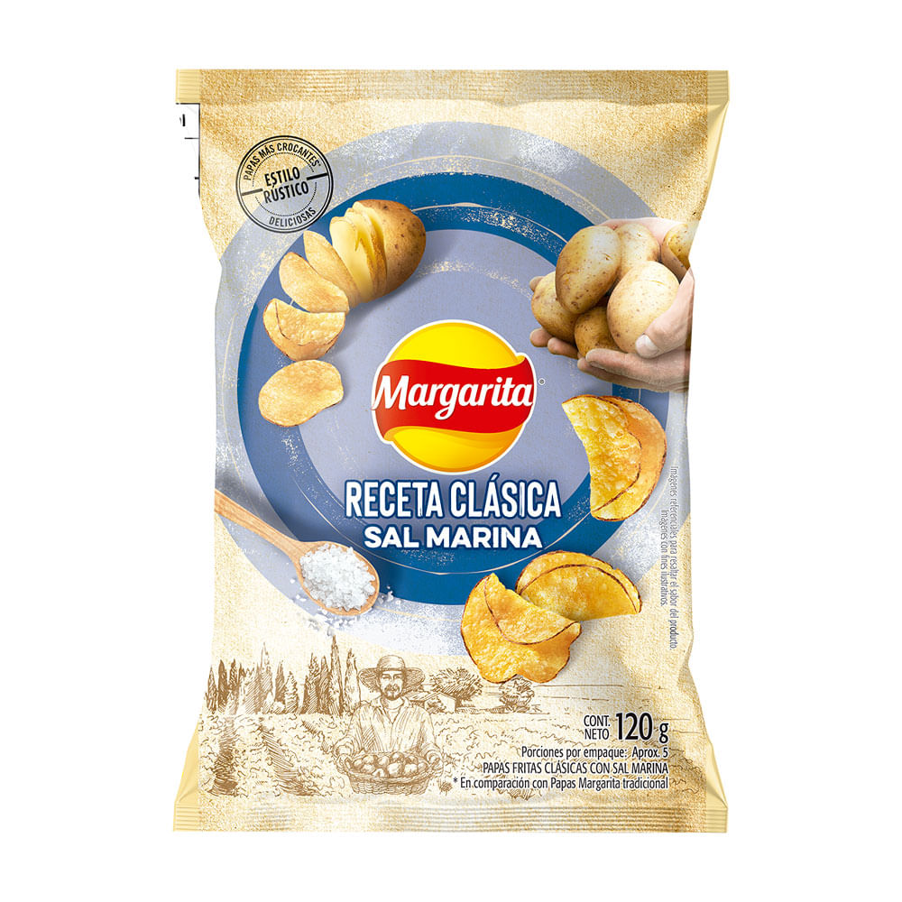 Papas Fritas Margarita Receta Clásica Sal X120g