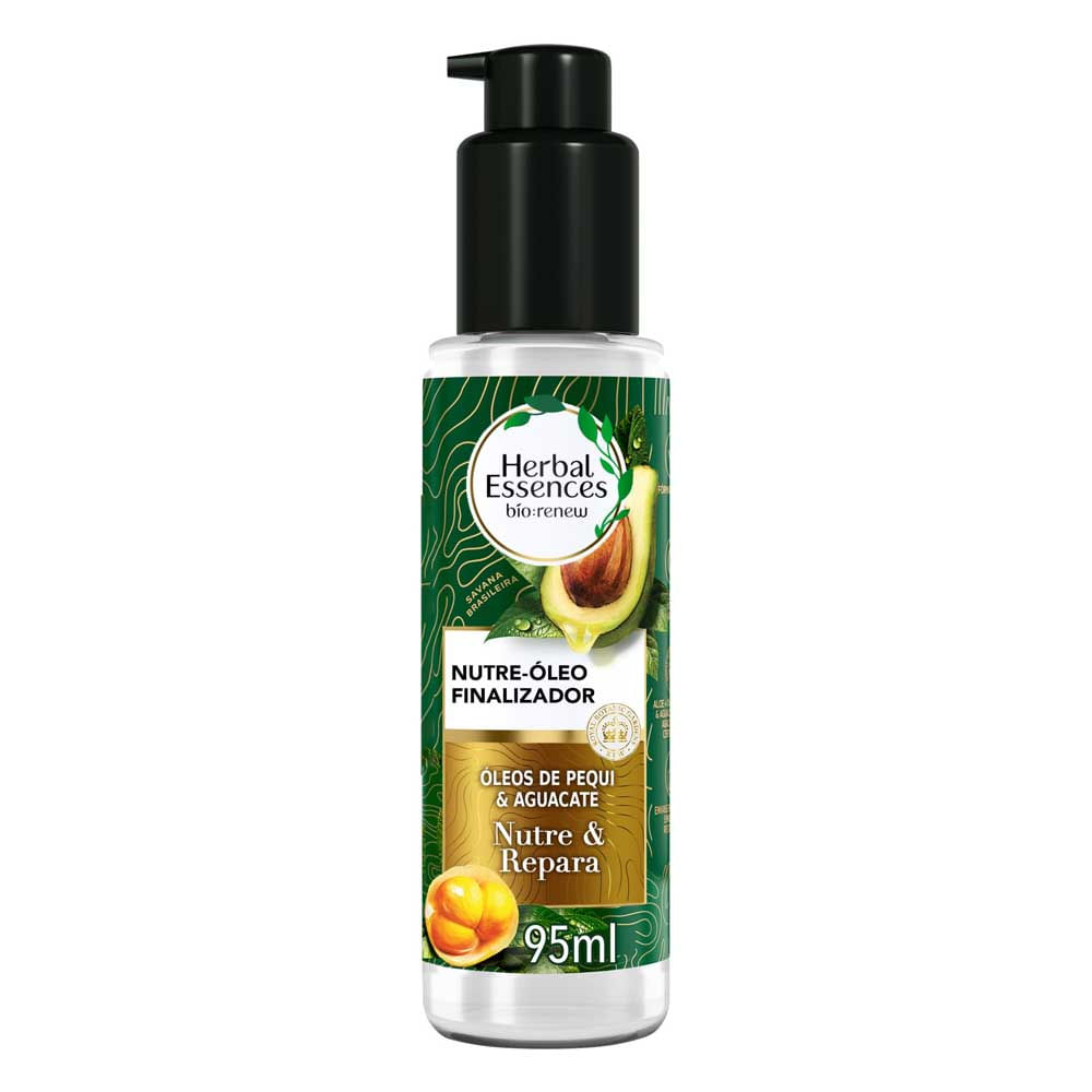Aceite Reparador de Puntas Herbal Essences Nutre e Hidrata Pequi & Aguacate 95ml