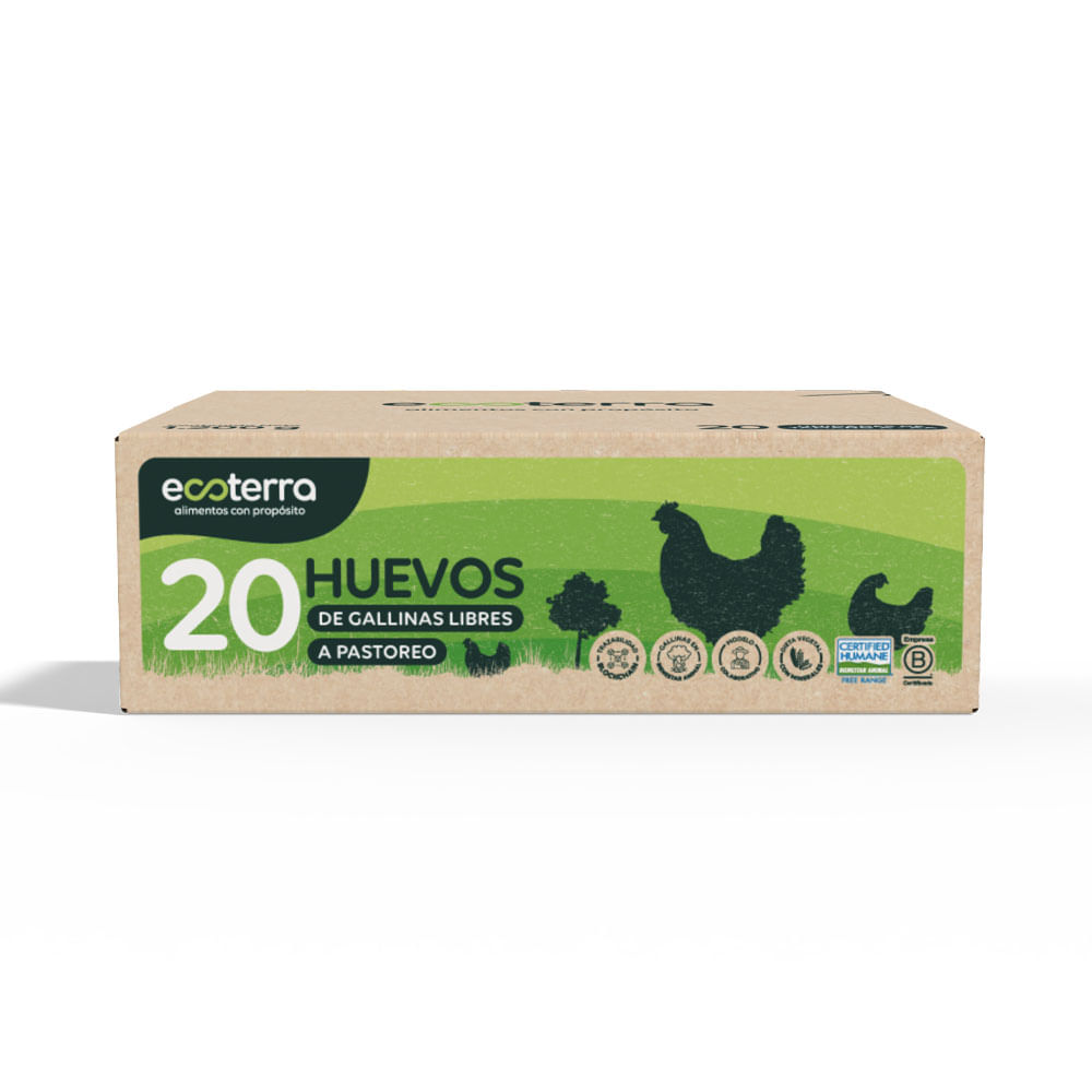 Huevos Ecoterra Gallinas Libre Pastoreo 20Und