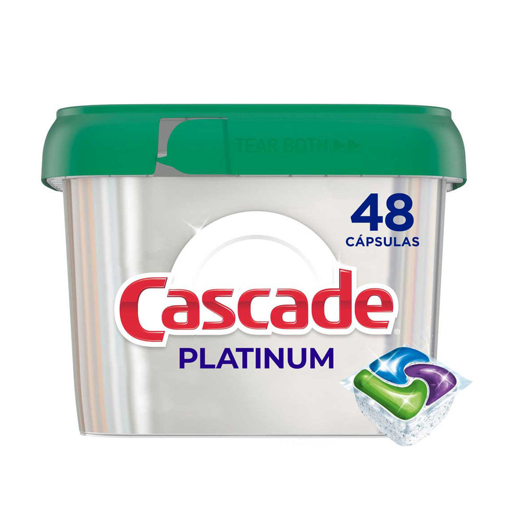 Detergente en Cápsulas para Lavaplatos Cascade Platinum 48 Cápsulas