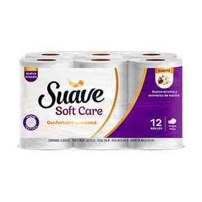 Papel Higiénico Suave Soft Care x12 Rollos x28mts cada Rollo