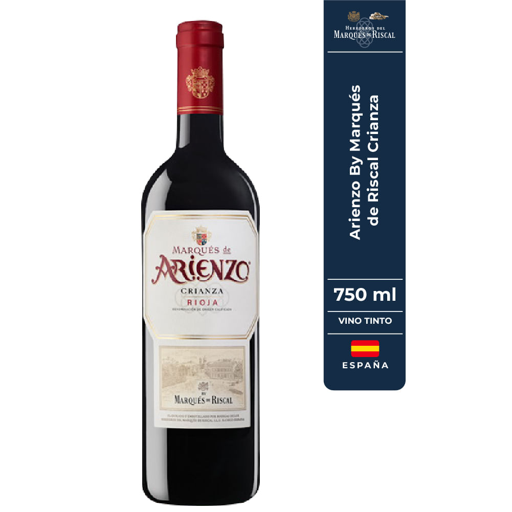 Vino Arienzo Marques de Riscal tinto rioja crianza x 750ml