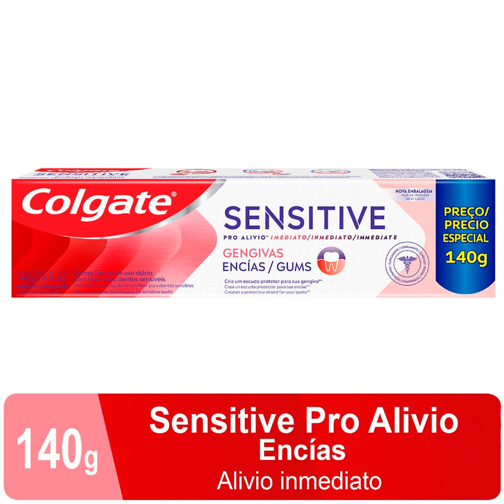 Crema Dental Sensibilidad Colgate Sensitive Pro Alivio Inm Encias 140g