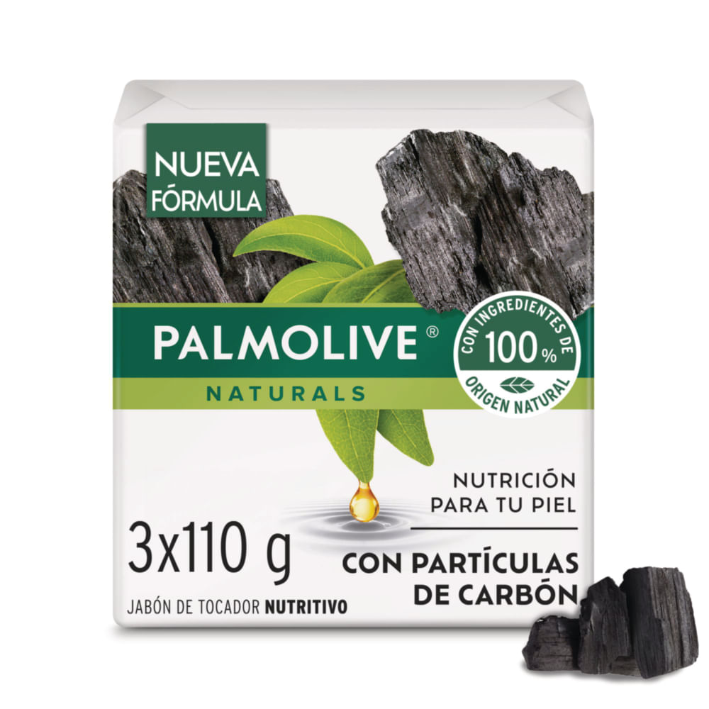 Jabón Antibacterial Palmolive Carbón en Barra x3und x110g c-u