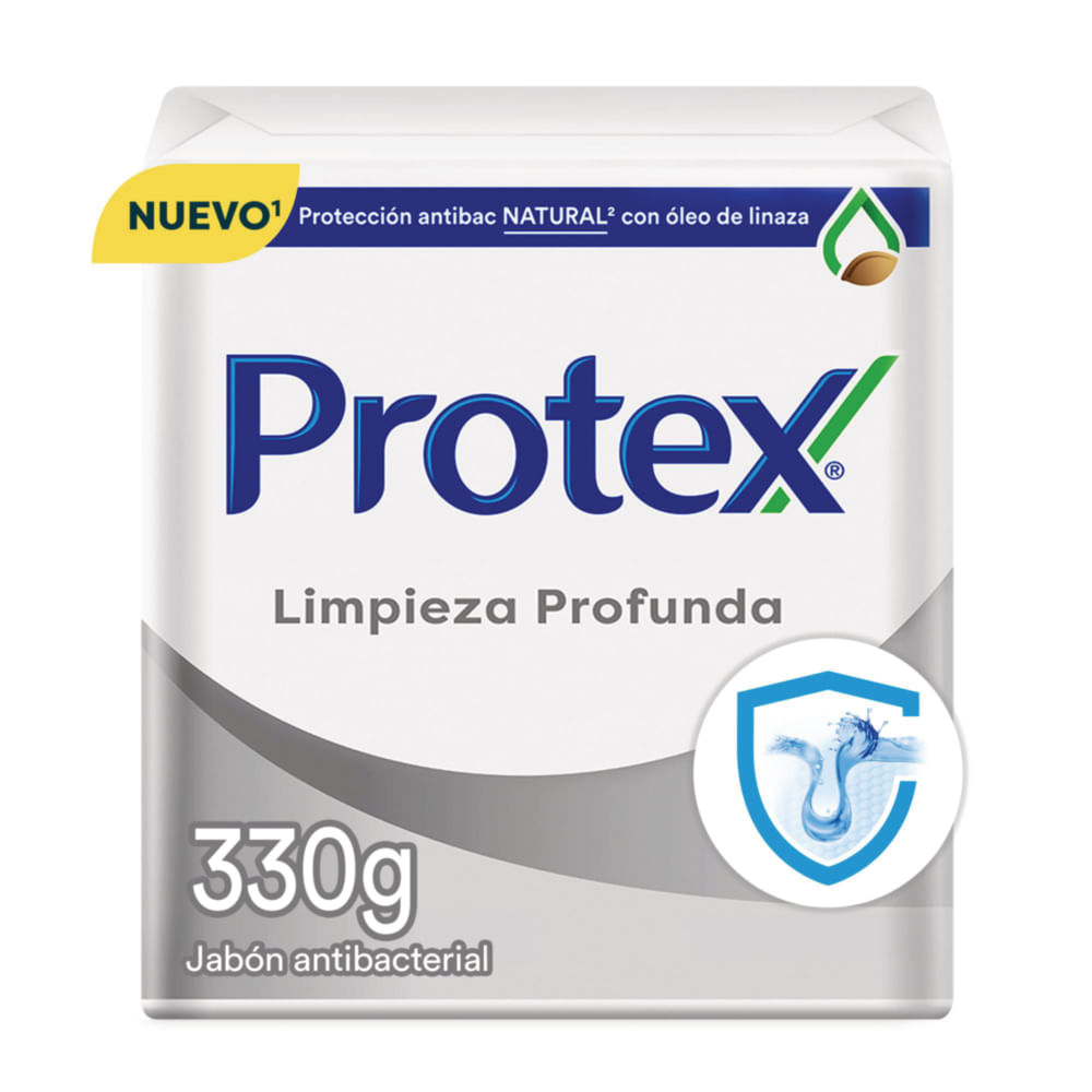 Jabón en Barra Antibacterial Protex Limpieza Profunda 110g x3 Unidades