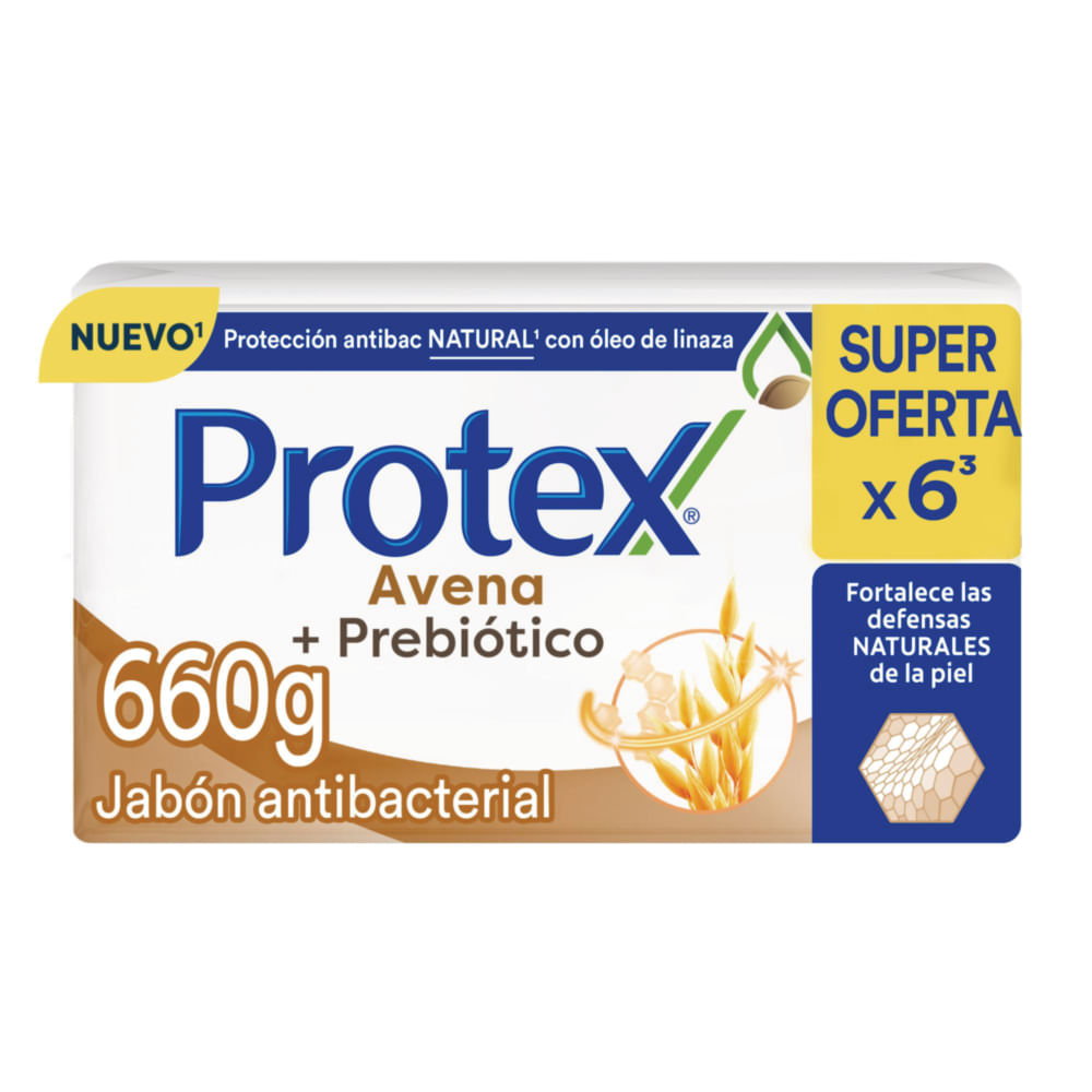 Jabón en Barra Antibacterial Protex Avena 110g x6 Unidades