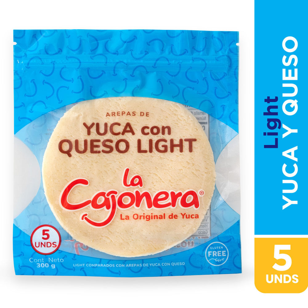 Arepas de yuca La Cajonera Light con queso x5und x300g