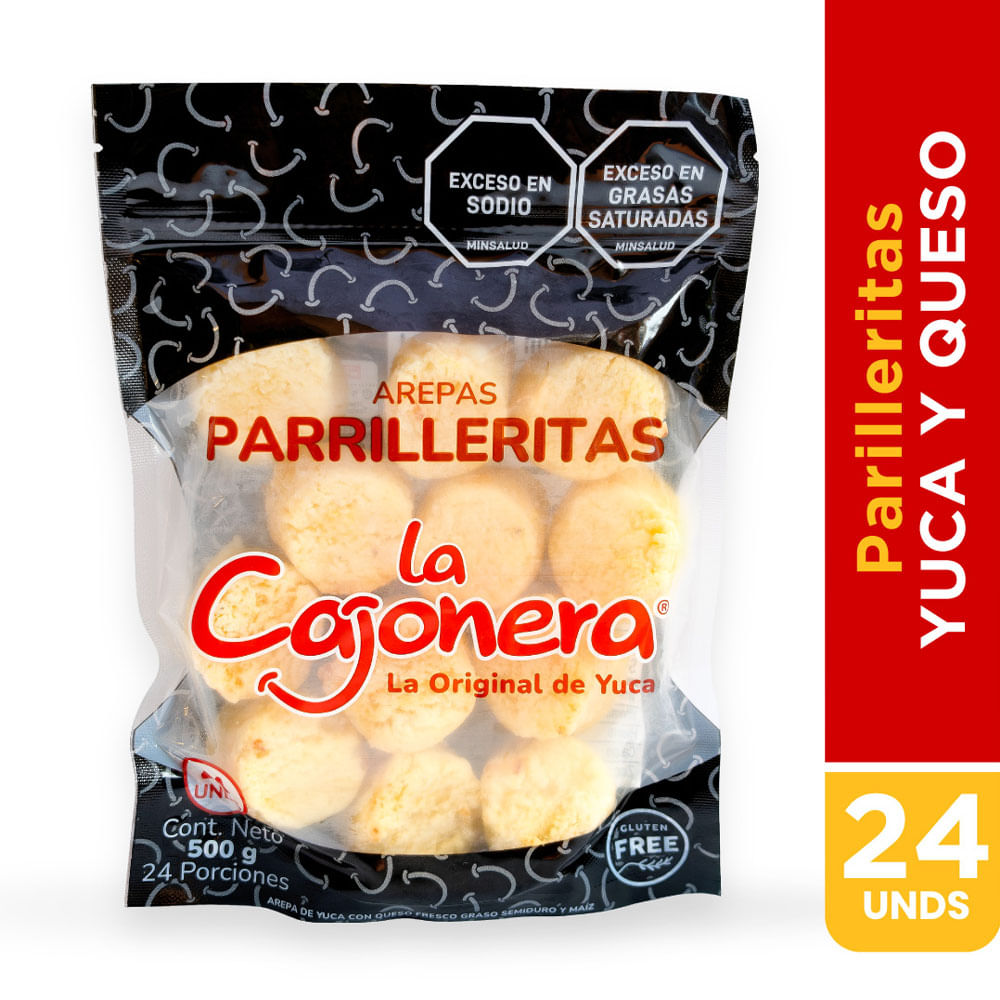 Arepas de yuca La Cajonera Parrilleritas x20und x500g