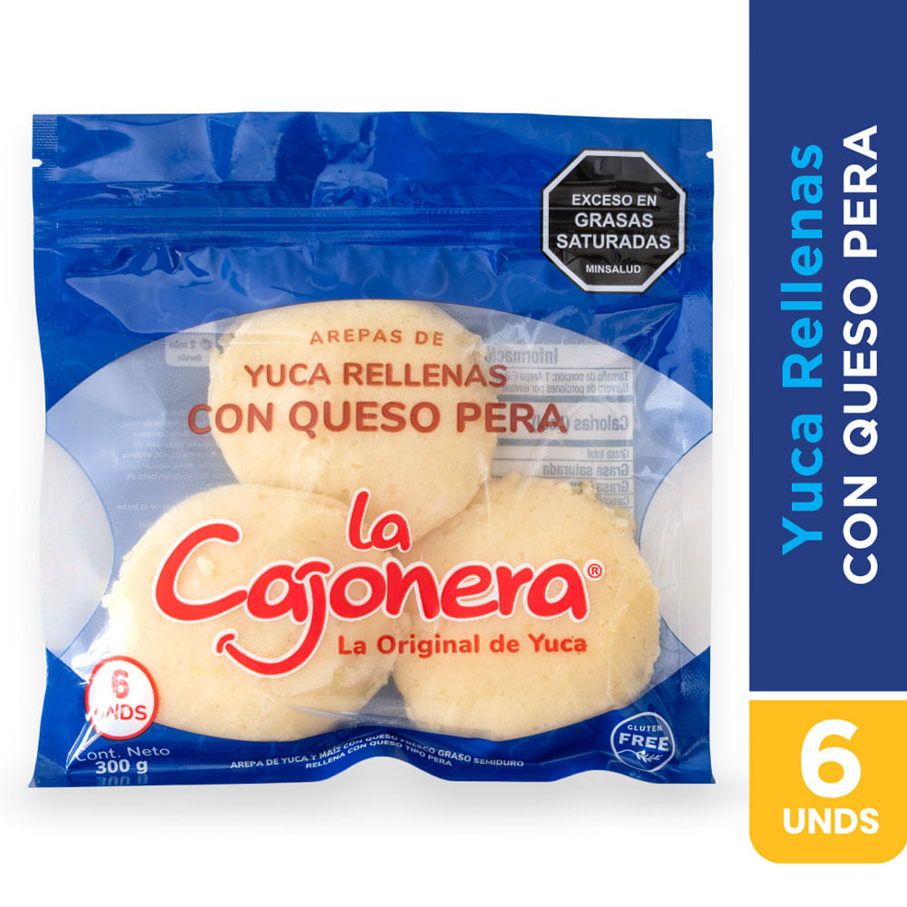 Arepas La Cajonera rellenas queso pera x6und x300g