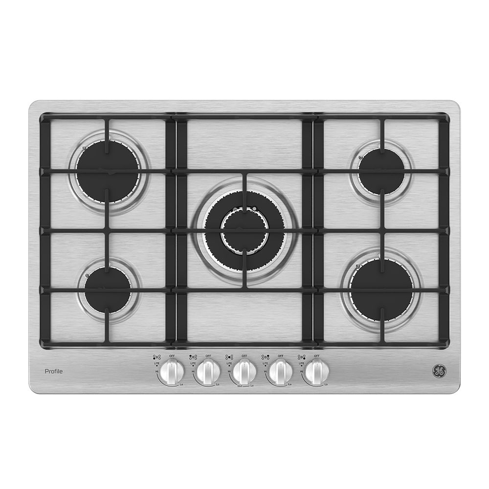 Cubierta de empotrar a Gas 76 cm Inoxidable PGP75KMTIY0 - Ge profile