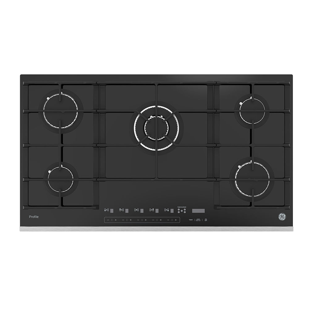 Cubierta de empotrar a Gas 91 cm Vidrio Negro PGP95EMNNY0 - Ge profile