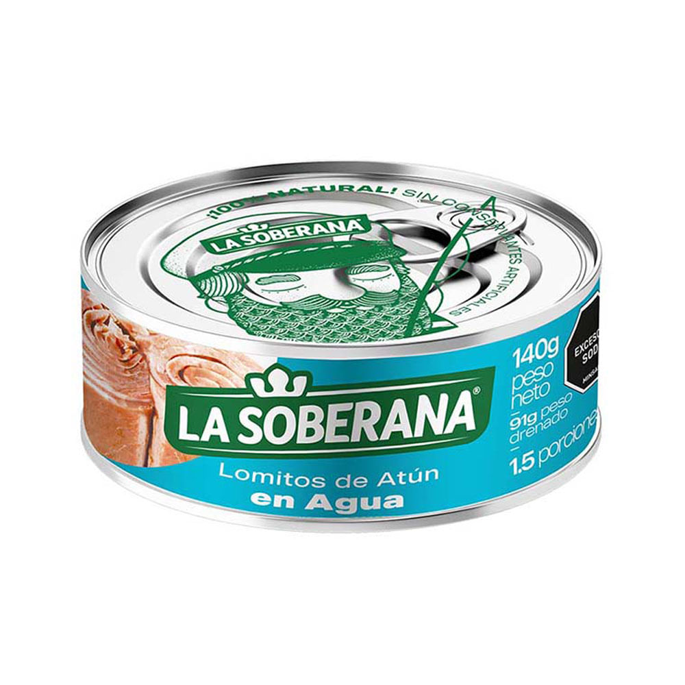 Atún lomitos La Soberana agua x 140g