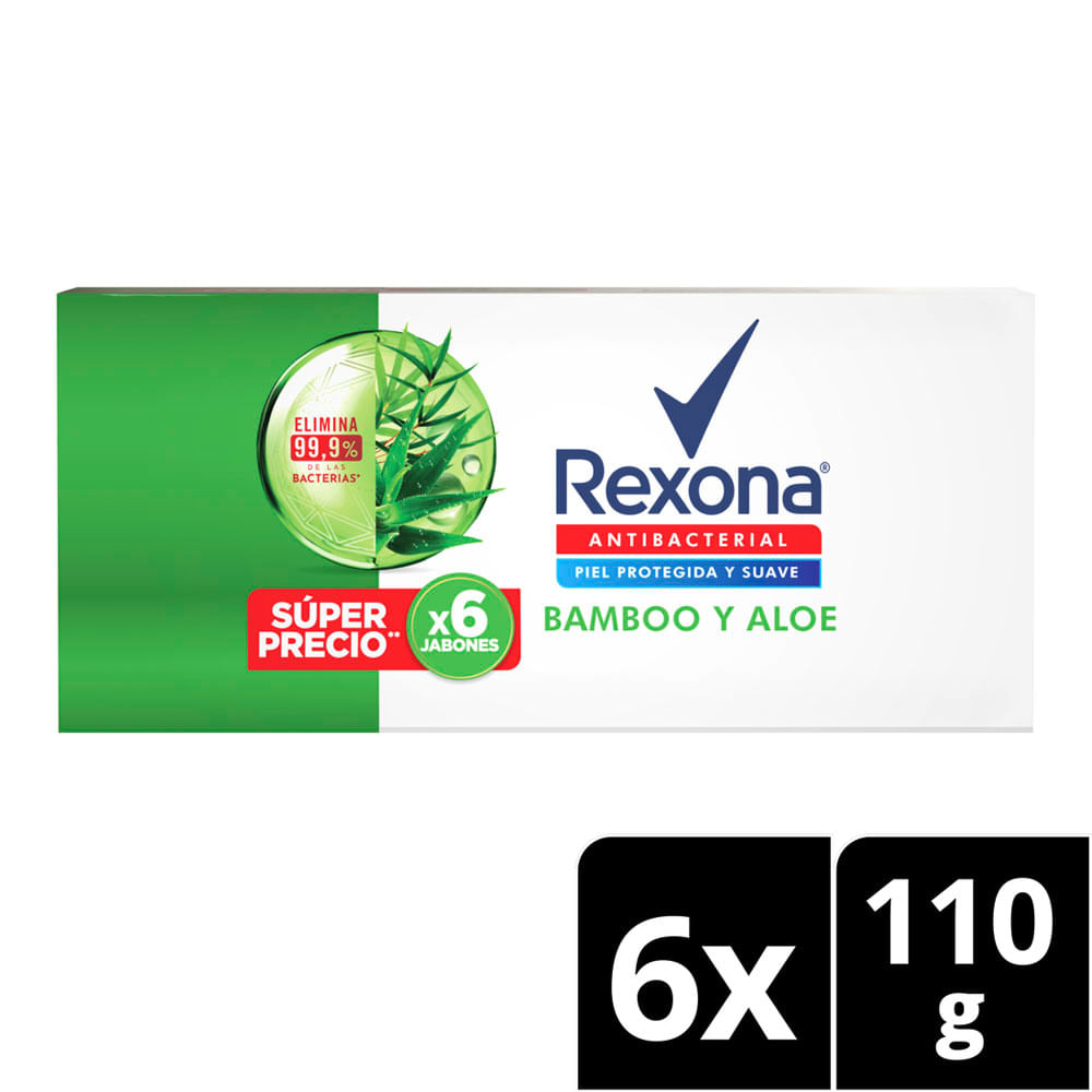 Jabón Rexona Antibacterial Avena 6 Unidades 110g