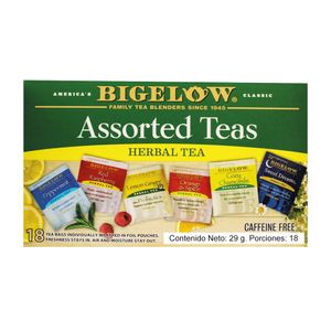 Infusiones Herbales Surtidas Bigelow 29gr x 18 Bolsitas