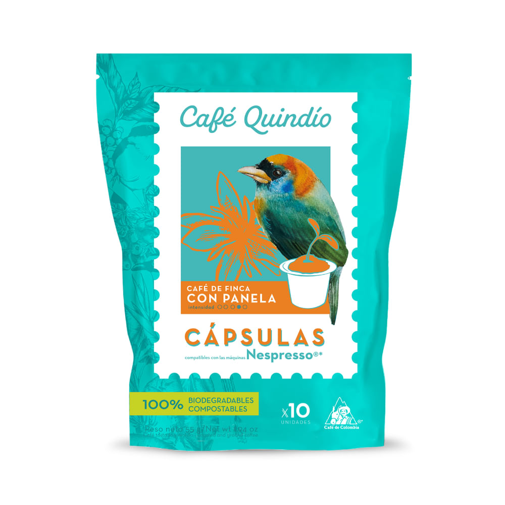 Cápsulas Quindío café panela x10und x50g