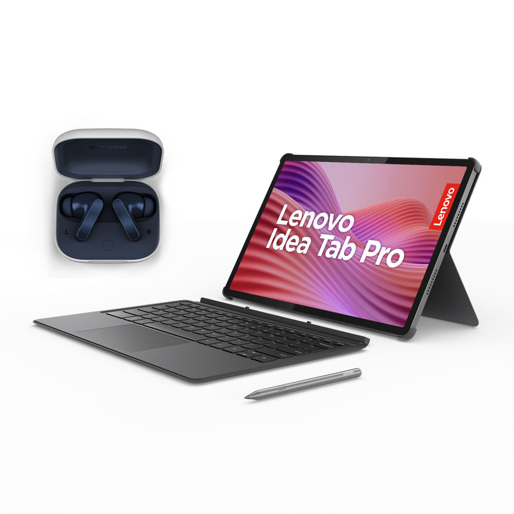 Tablet Lenovo Ideatab Pro 3K - 8GB RAM - 256GB SSD + Teclado + Pen Plus + Aud Moto Buds - Luna Gris - 12,7"
