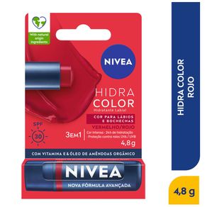 Protector Labial Nivea Hidra Color Rojo x4 8G