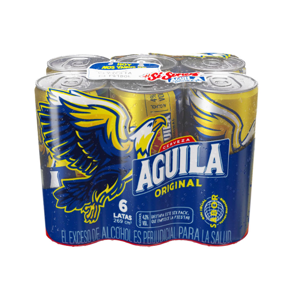 Cerveza Aguila Six Pack Lata 6 Unidades 269ml