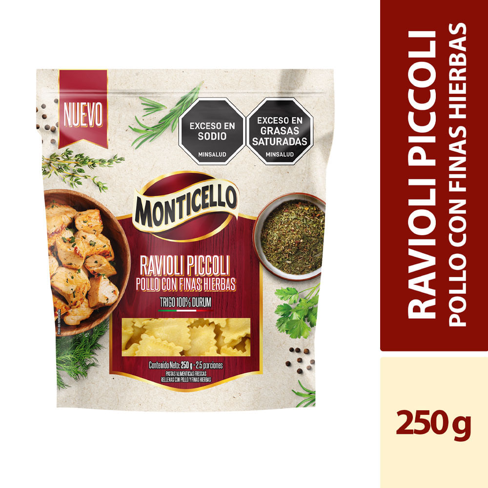 Ravioli Monticello Pollo Finas Hierbas x250G