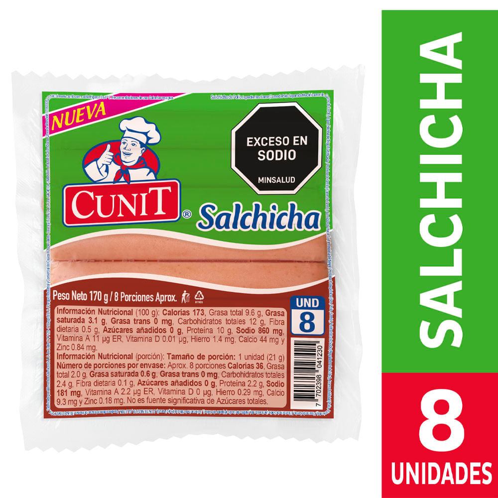 Salchicha Cunit x8Und x170G