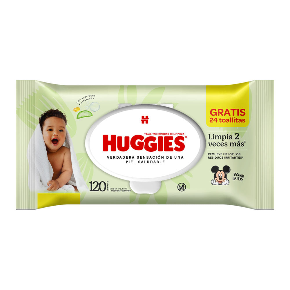 Pañitos Húmedos Huggies Aloe y Vit.Ex96+24Und Grt.