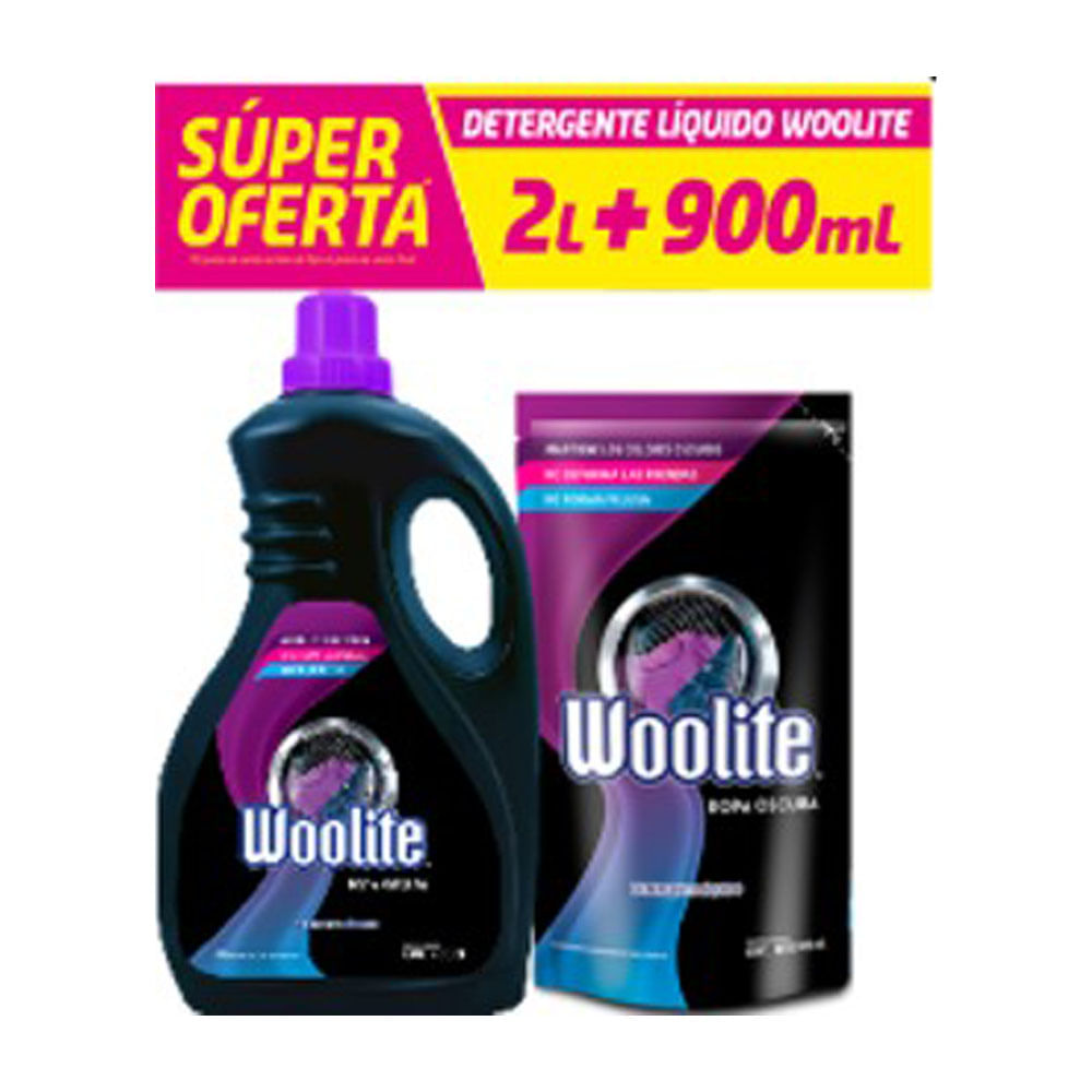 Detergente Woolite Liq. Ropa Oscura x2L + 900ml
