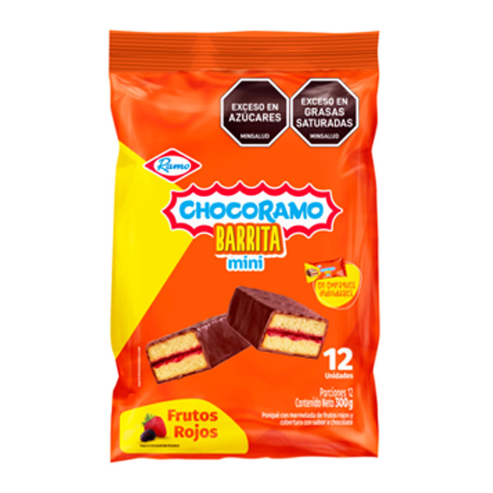 Ponqué Chocoramo Barrita Mini 12Unidades 300g