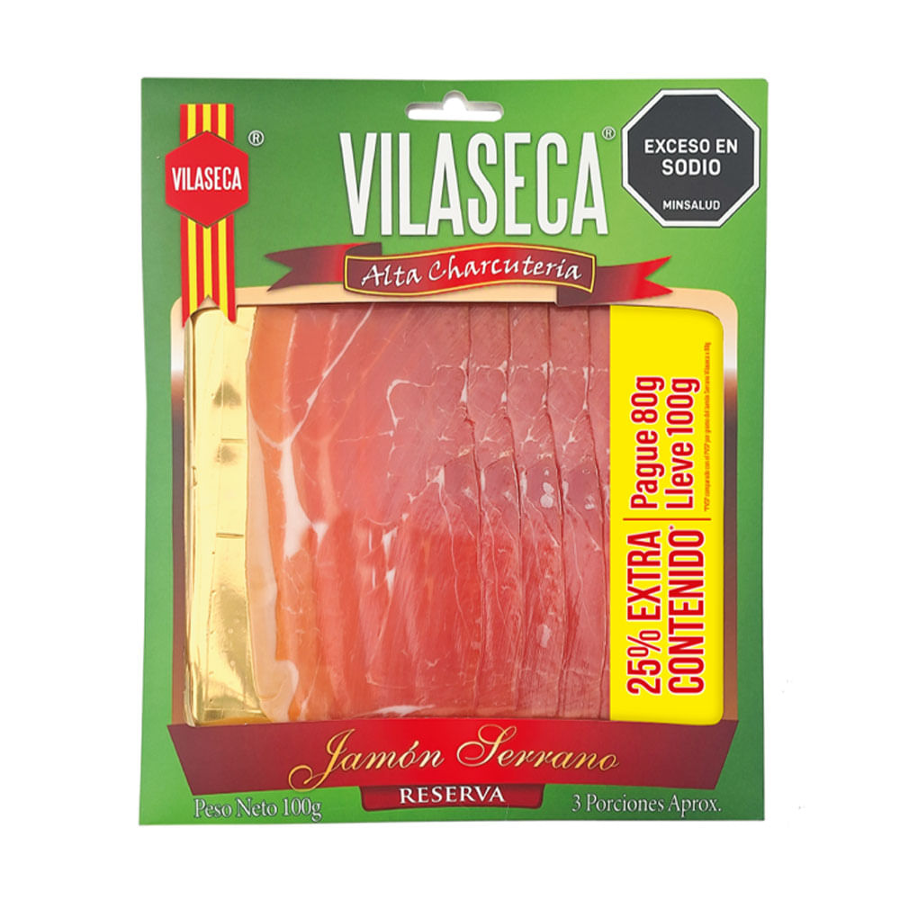 Jamón Vilaseca Serrano Reserva Pag 80 Llev 100G