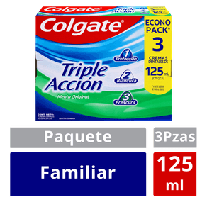 Crema Dental Colgate Triple Accion 125ml x3 Und