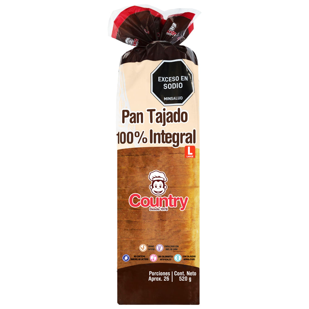 Pan El Country integral tajado x520g
