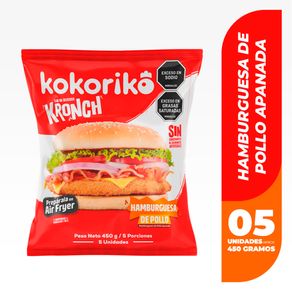 Hamburguesa apanada de pollo Kokorikox450g