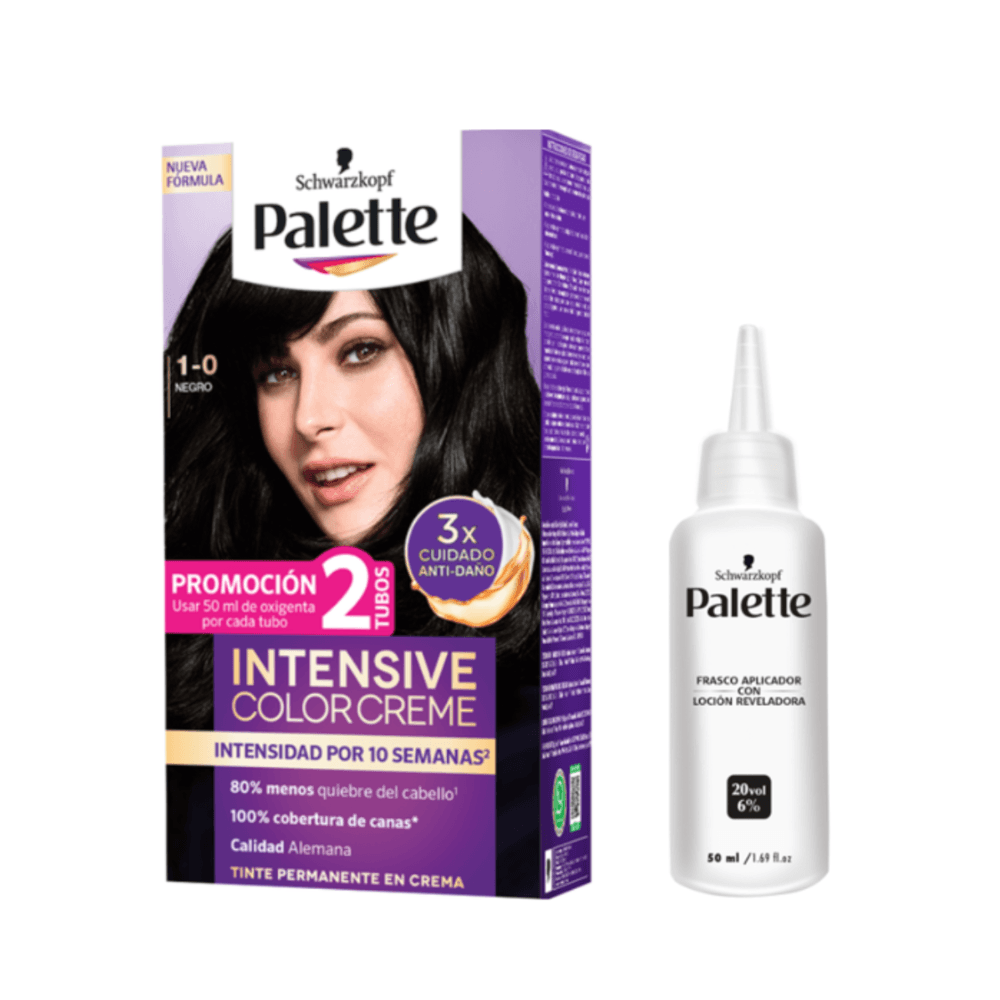 Tinte Palette Color Creme 1-0 Negro + Oxigenta