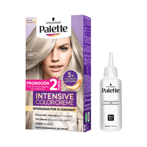 Tinte Palette Color Creme 10-1 Rubio Plata Cenizo + Oxigenta