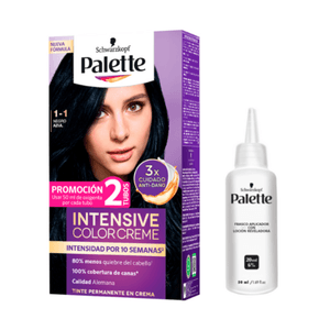 Tinte Palette Color Creme 1-1 Negro Azul + Oxigenta