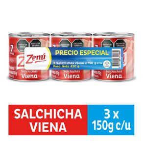 Salchichas Viena Zenu x 3 unidades x 150 g