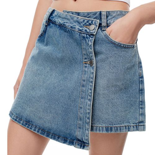 Falta Short, Tiro Alto en Jean Femenino Litri Gef Talla 6