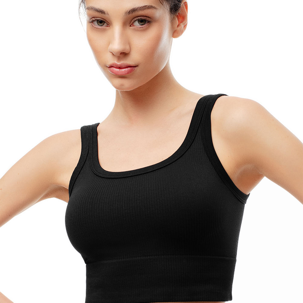 Camiseta Manga Sisa Largo Crop Tejido Seamless Femenino Lape Gef