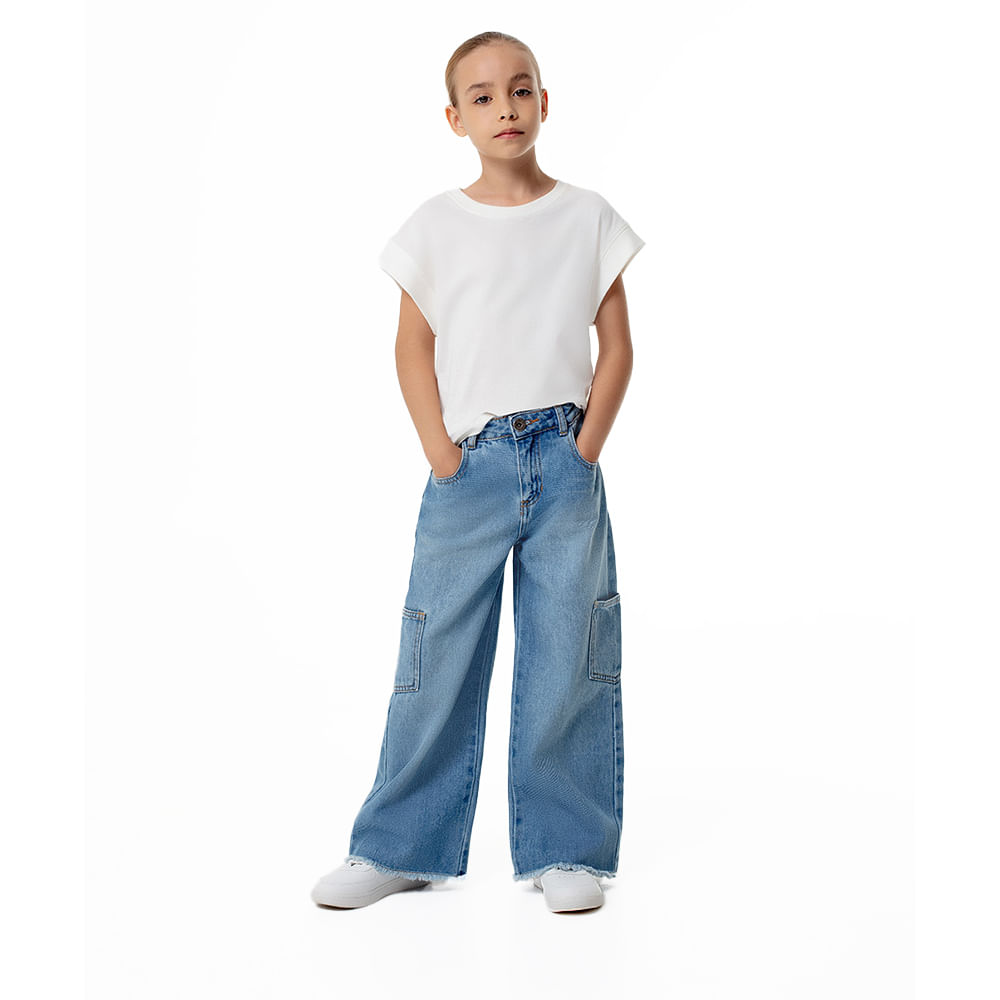 Jean Cargo con Bolsillos Parta Niña Lede Kd Gef