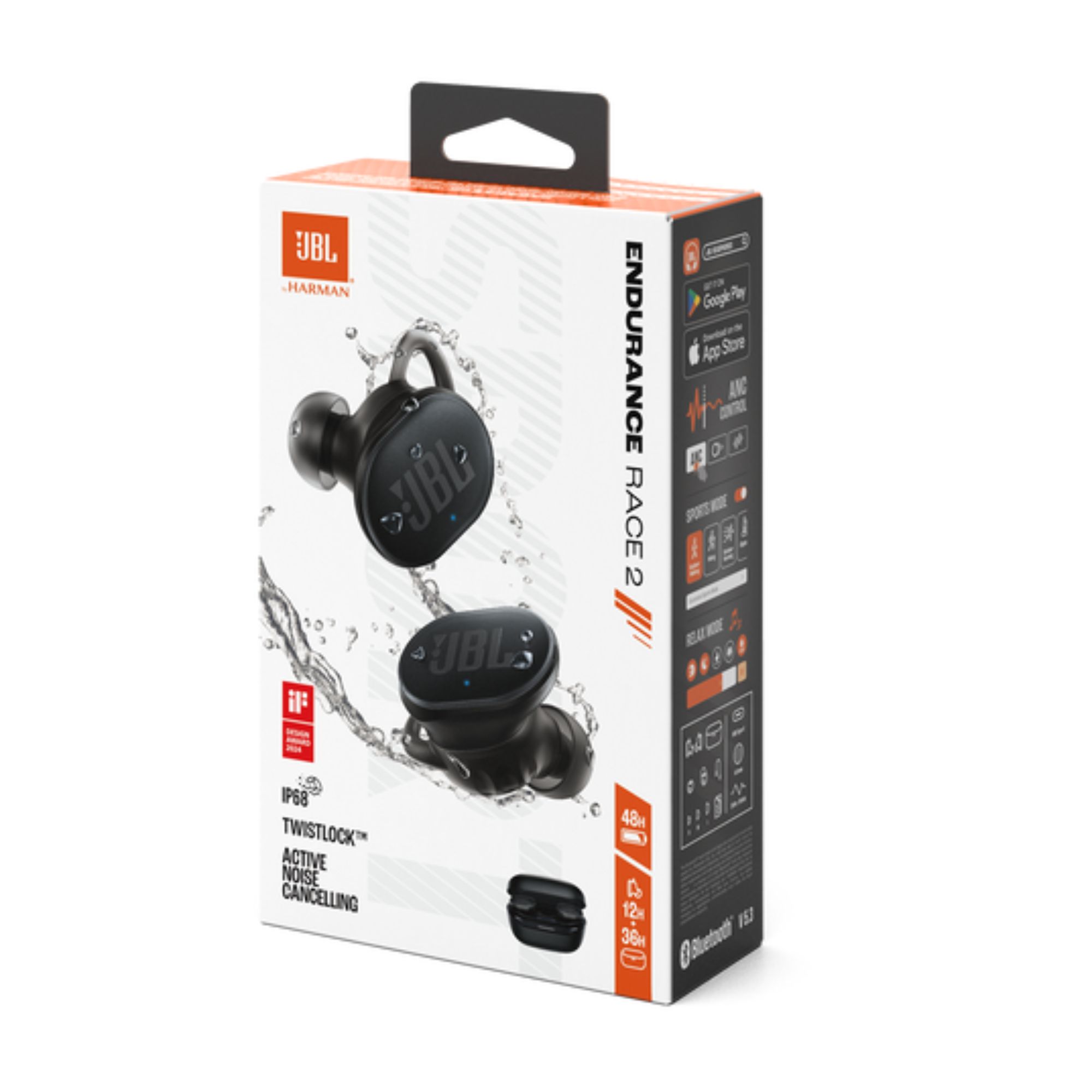 Audifono JBL Endurance Race 2 IP68 Hasta 48 Hrs BT Negro
