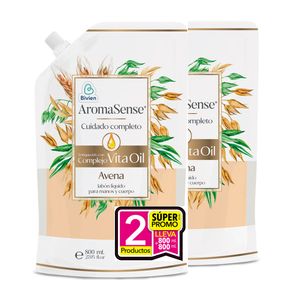 Jabón Aromasense liquido avena x2und x800ml c-u
