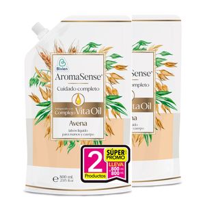 Jabón Aromasense liquido avena x2und x800ml c-u